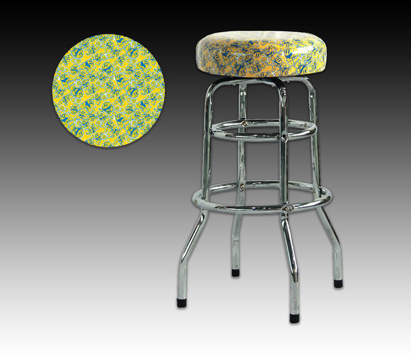 PACMAN YELLOW BARSTOOL 30" CHROME